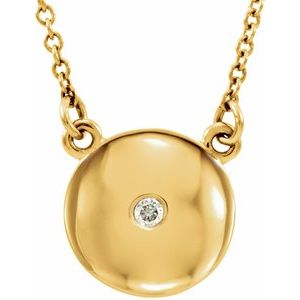 Ladies Natural Diamond Domed 16 1/ Necklace (I1, G-H) — 14K Yellow Gold