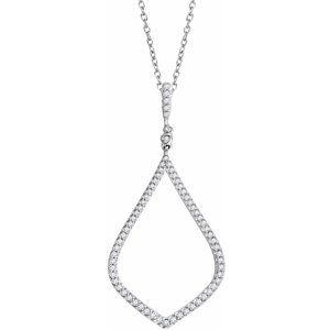 Ladies Natural Diamond Necklace (I1, H+) — 14K White Gold