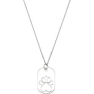 Ladies Natural Diamond Dog Tag Necklace (I1, G-H) — 14K White Gold