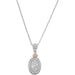 Ladies Natural Diamond Halo-Style Cluster Necklace — 14K White Gold