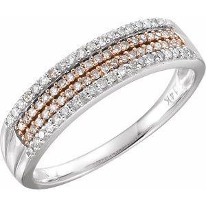 Ladies Plated 14K White Natural Diamond Ring (I3, HIJ) — 14K White Gold