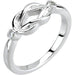 Ladies Natural Diamond Knot Ring (I1, G-H) — 14K White Gold