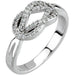 Ladies Natural Diamond Knot Ring (I1, G-H) — 14K White Gold