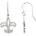 Ladies Natural Diamond Fleur-de-lis Earrings — 14K White Gold