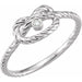 Ladies Natural Diamond Rope Knot Ring (I2, G-H) — 14K White Gold