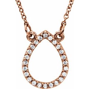 Ladies Natural Diamond Teardrop Necklace (I1, G-H) — 14K Rose Gold