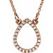 Ladies Natural Diamond Teardrop Necklace (I1, G-H) — 14K Rose Gold