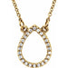 Ladies Natural Diamond Teardrop Necklace (I1, G-H) — 14K Yellow Gold