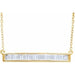 Ladies Natural Diamond Baguette Bar Necklace (I1, H+) — 14K Yellow Gold