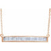 Ladies Natural Diamond Baguette Bar Necklace (I1, H+) — 14K Rose Gold