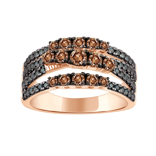 LADIES RING 1.00CT ROUND DIAMOND 14K ROSE GOLD