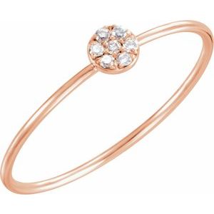 Ladies Natural Diamond Petite Cluster Ring (I1, H-I) — 14K Rose Gold