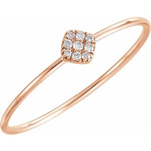 Ladies Natural Diamond Petite Cluster Ring (I1, H-I) — 14K Rose Gold