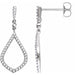 Ladies Natural Diamond Earrings — 14K White Gold