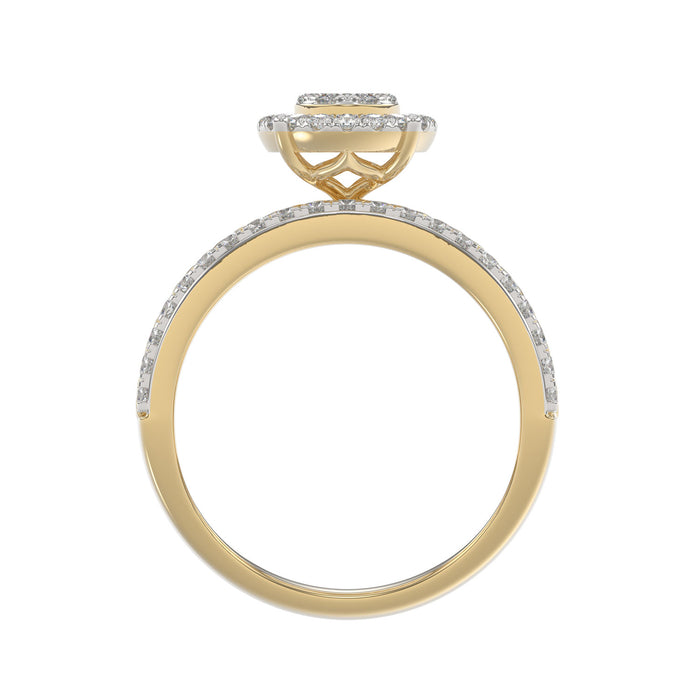 LADIES TRIOS SET 1.50CT ROUND DIAMOND 10K YELLOW GOLD