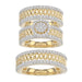 LADIES TRIOS SET 1.50CT ROUND DIAMOND 10K YELLOW GOLD