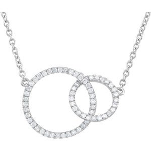Ladies Natural Diamond Circle Necklace (I1, H-I) — 14K White Gold