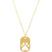 Ladies Natural Diamond Dog Tag Necklace (I1, G-H) — 14K Yellow Gold