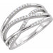 Ladies Natural Diamond Criss-Cross Ring — Platinum