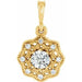 Ladies Natural Diamond Halo-Style Pendant (I1, G-H) — 14K Yellow Gold