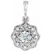 Ladies Natural Diamond Halo-Style Pendant (I1, G-H) — 14K White Gold