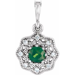 Ladies Natural Ruby Natural Diamond Halo-Style Pendant (Si2-Si3, G-H) — Platinum