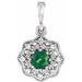 Ladies Natural Ruby Natural Diamond Halo-Style Pendant (Si2-Si3, G-H) — Platinum