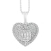 LADIES PENDANT WITH CHAIN 0.50CT ROUND/BAGUETTE DIAMOND 14K WHITE GOLD (SI QUALITY)