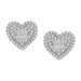 LADIES EARRINGS 0.50CT ROUND/BAGUETTE DIAMOND 14K WHITE GOLD (SI QUALITY)