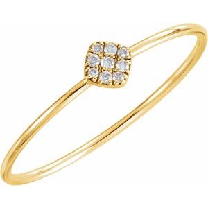 Ladies Natural Diamond Petite Cluster Ring (I1, H-I) — 14K Yellow Gold