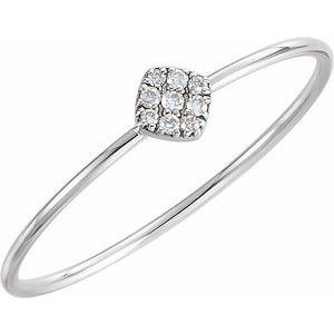 Ladies Natural Diamond Petite Cluster Ring (I1, H-I) — 14K White Gold