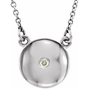 Ladies Natural Diamond Domed 16 1/ Necklace (I1, G-H) — Platinum