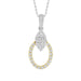 LADIES PENDANT WITH CHAIN 0.25CT ROUND/BAGUETTE DIAMOND 14K YELLOW GOLD
