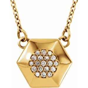 Ladies Natural Diamond Geometric Necklace (I1, G-H) — 14K Yellow Gold