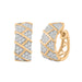 LADIES HOOPS EARRINGS 0.50CT ROUND DIAMOND 10K YELLOW GOLD
