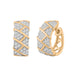 LADIES HOOPS EARRINGS 0.50CT ROUND DIAMOND 10K YELLOW GOLD