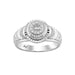 Sterling Silver Men'S Diamond Ring 0.25CT Round & Baguette Cut Fashion Jewelry