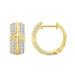LADIES HOOPS EARRINGS 0.50CT ROUND DIAMOND 10K YELLOW GOLD