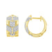 LADIES HOOPS EARRINGS 0.50CT ROUND DIAMOND 10K YELLOW GOLD