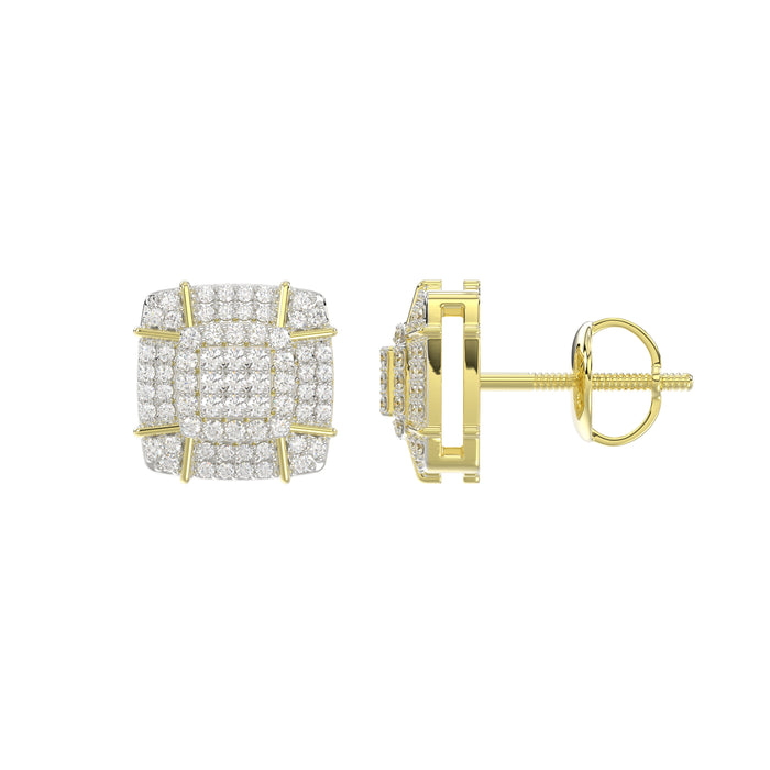 LADIES  EARRINGS 0.33CT ROUND DIAMOND 10K YELLOW GOLD