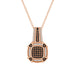 LADIES PENDANT WITH CHAIN 0.25CT DARK BROWN/ROUND DIAMOND 14K ROSE GOLD