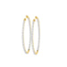 LADIES HOOPS EARRING 3.50CT ROUND DIAMOND 14K YELLOW GOLD IN OUT