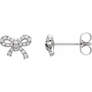 Ladies Natural Diamond Earrings — 14K White Gold