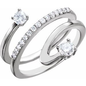 Ladies Natural Diamond Freeform Ring — Platinum