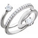 Ladies Natural Diamond Freeform Ring (I1, G-H) — 14K White Gold