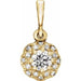 Ladies Natural Diamond Halo-Style Pendant (I1, G-H) — 14K Yellow Gold