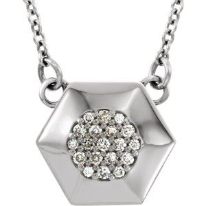 Ladies Natural Diamond Geometric Necklace (Si2-Si3, G-H) — Platinum