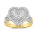 LADIES RING 1.05CT ROUND/BAGUETTE DIAMOND 10K YELLOW GOLD
