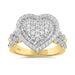 LADIES RING 1.05CT ROUND/BAGUETTE DIAMOND 10K YELLOW GOLD