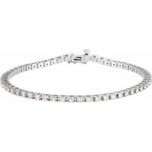 Ladies Natural Diamond Line 7 1/ Bracelet (I1, H+) — 18K White Gold